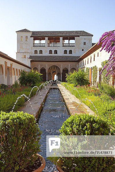 The Court of la Acequia Generalife Palace Granada province of Granada Andalusia Spain.