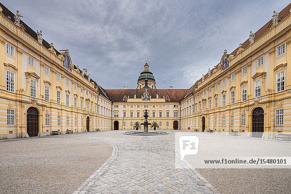 Melk Wachau Lower Austria Austria Europe. Prelate's courtyard of the Benedectine abbey.