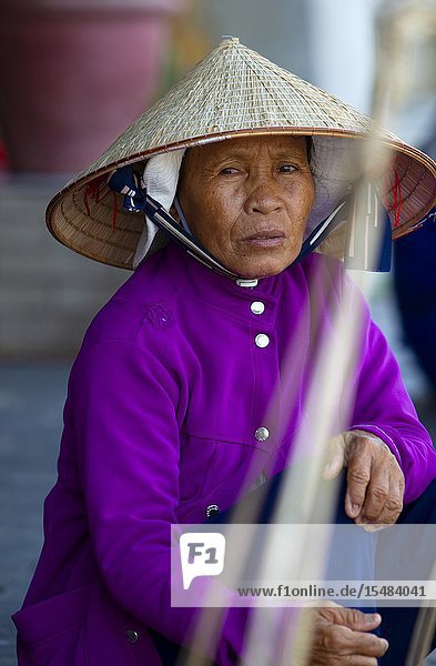 Vender in Hoi An Ancient Town Quang Nam Province Vietnam.