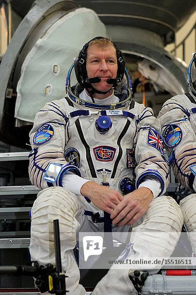 At the Gagarin Cosmonaut Training Center in Star City Russia Expedition 46-47 crewmember Tim Peake of the European Space Agency listens to a reporters question Nov. 20 during the start of final qualification exams. Peake Yuri Malenchenko of the Russian Federal Space Agency (Roscosmos center) and Tim Kopra of NASA (right) will launch Dec. 15 on their Soyuz TMA-19M spacecraft Dec. 15 from the Baikonur Cosmodrome in Kazakhstan for a six-month mission on the International Space Station. NASASeth Marcantel