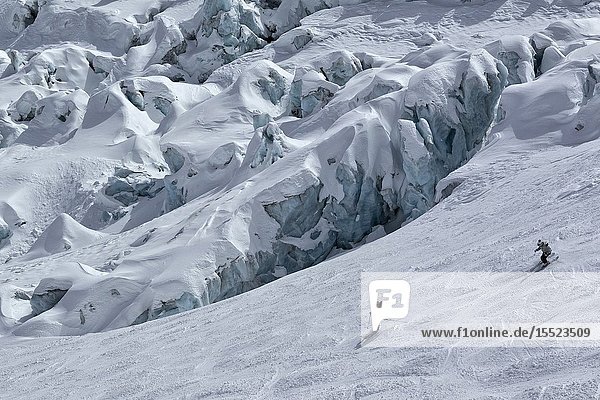 Freskier in Valleè Blanche Mont Blanc municipality of Courmayeur Aosta province Valle d'Aosta Italy Europe.