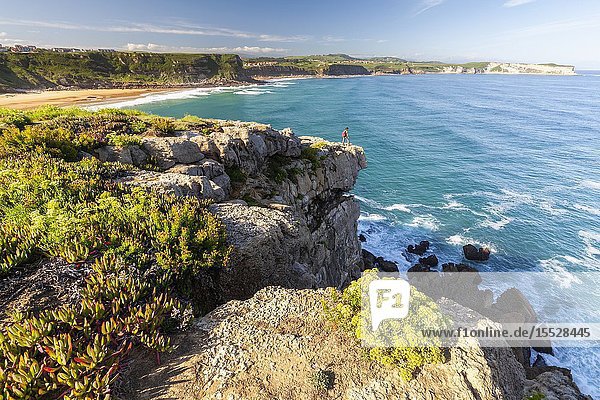 Dawn at Roca Blanca - White Rock - in Suances Cantabria Spain.