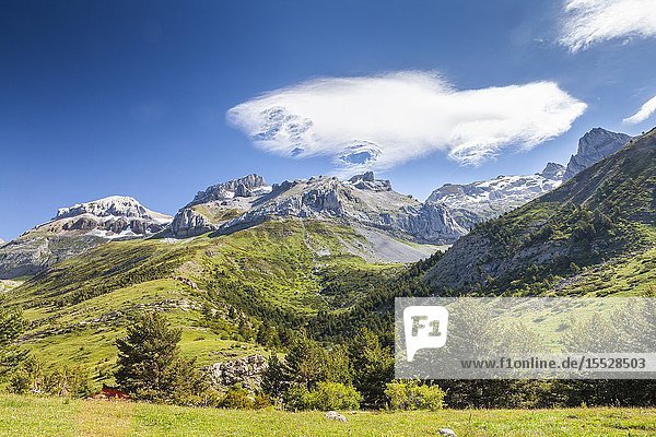 Gorge of Iguer and LLanos de Napazal Aisa Valley in La Jacetania Huesca Spain.