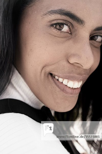 Close up portrait of Brazilian woman Munich Germany