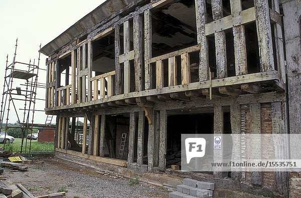 Timber frame building restoration Middleton Hall Tamworth UK.