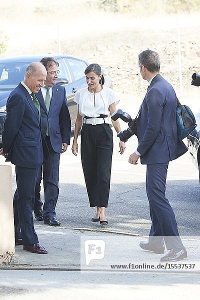 Queen Letizia of Spain attends the Opening of the School Year 2019/2020 at 'Batalla de Pavia' School on September 17 2019 in Torrejoncillo Spain
