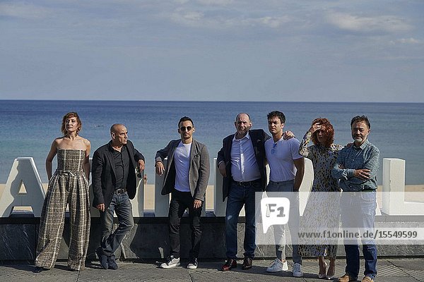 Alejandro Amenabar Karra Elejalde Eduard Fernandez Nathalie Poza Patricia Lopez Arnaiz Sati Prego Carlos Serrano-Clark attended 'Mientras Dure la Guerra' Photocall during 67th San Sebastian Film Festival at Kursaal Palace on September 21 2019 in San Sebastian Spain