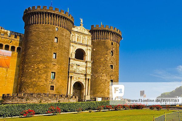 Castel Nuovo New Castle often called Maschio Angioino Naples Campania Italy Europe.