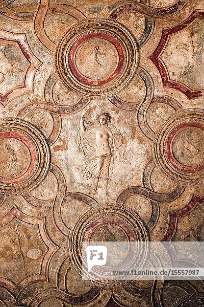 The Stabian Baths Excavations of Pompeii was an ancient Roman town destroyed by volcan Mount Vesuvius Pompei comune of Pompei Campania Italy Europe.