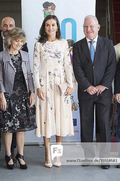 Queen Letizia of Spain attends 'World Mental Health Day 2019' at La Latina Theatre on October 9 2019 in Madrid Spain