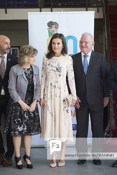 Queen Letizia of Spain attends 'World Mental Health Day 2019' at La Latina Theatre on October 9 2019 in Madrid Spain