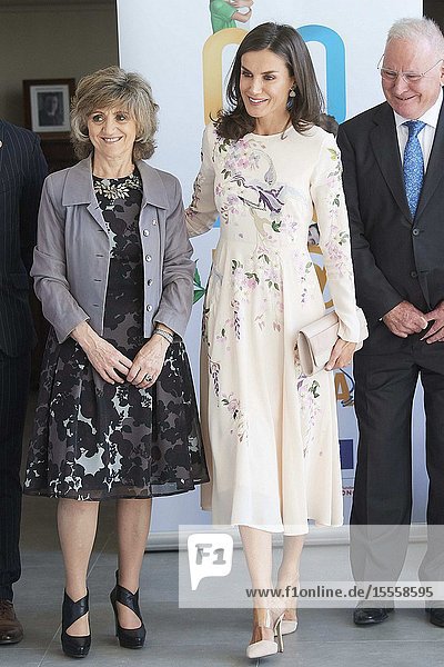 Queen Letizia of Spain attends 'World Mental Health Day 2019' at La Latina Theatre on October 9 2019 in Madrid Spain