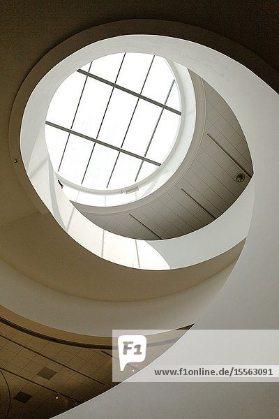 Interior spiral staircase. Museum of Liverpool. England UK.
