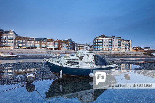 Evening on river Adur in Shoreham-by-Sea West Sussex England.