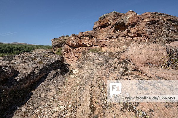 Tiermes Yacimiento arqueológico de Tiermes Soria comunidad autónoma de Castilla y León Spain Europe.