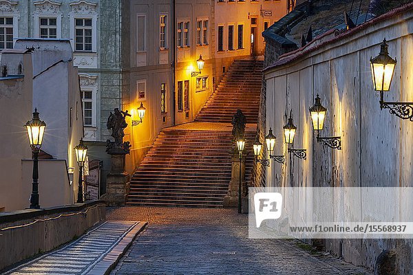 Dawn in Hradcany Prague Czechia.