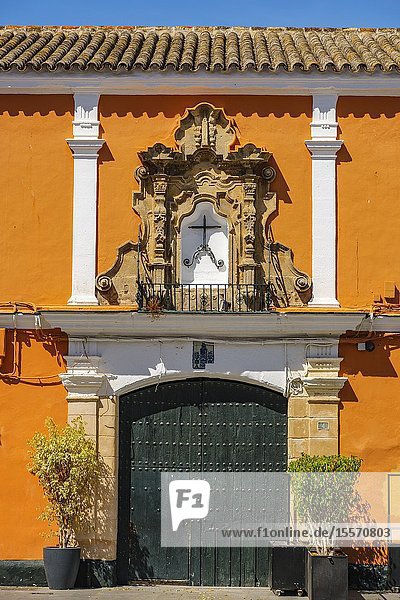 Facade of a palace house. Puerto de Santa Maria  Cadiz province. Southern Andalusia  Spain. Europe.