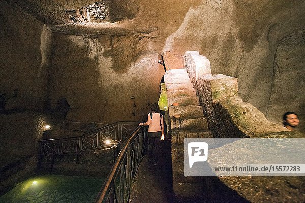 Naples underground Napoli sotterranea Piazza San Gaetano square Naples city Campania Italy Europe.