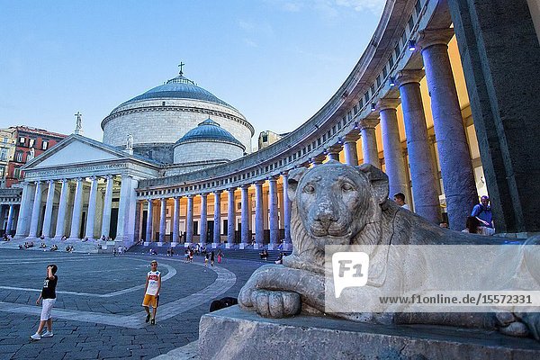 Church of San Francesco di Paola Basilica di San Francesco di Paola Piazza del Plebiscito square Naples city Campania Italy Europe.
