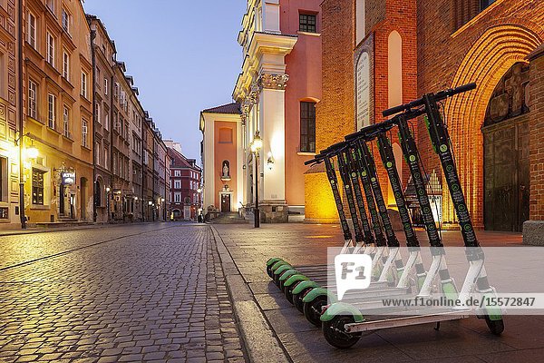 Evening in Warsaw old town Poland.