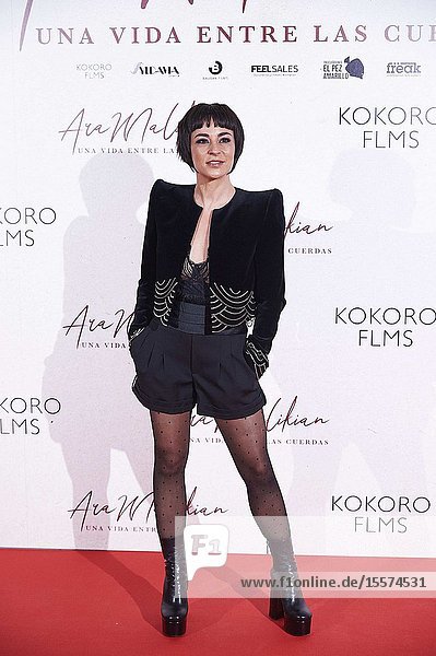 Nata Moreno attends ‘Ara Malikian: una vida entre las cuerdas’ premiere at Callao Cinema on October 23 2019 in Madrid Spain