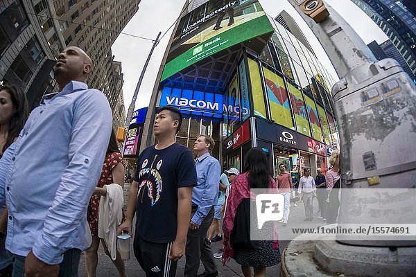 The Viacom headquarters in Times Square in New York on Tuesday August 13 2019. The long suffering merger between CBS and Viacom is now on with the new entity to be called ViacomCBS Inc.