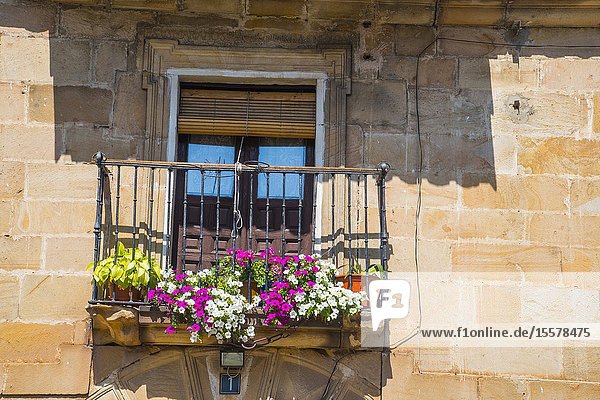 Balcony. Molinos de Duero Soria province Castilla Leon Spain.