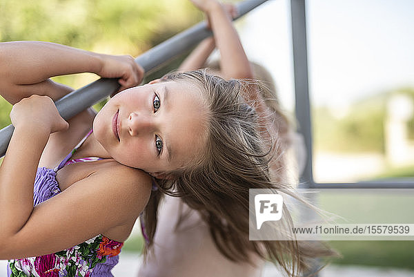 Portrait of smiling girl on a playground