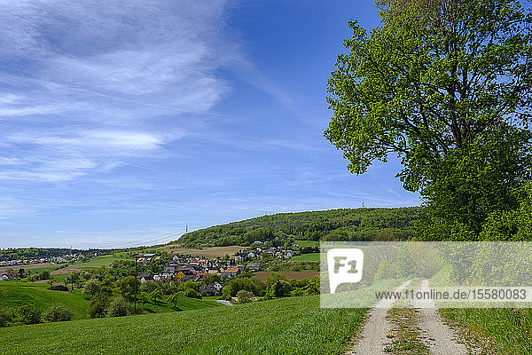 Szenische Ansicht einer grünen Landschaft gegen den Himmel in Oberfranken  Deutschland