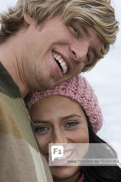 Young couple smiling  portrait
