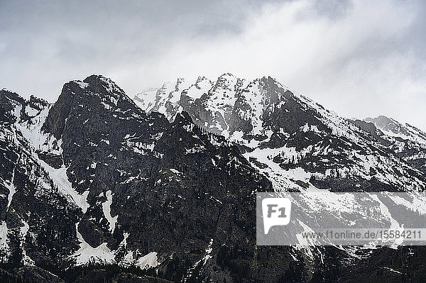 Snowcapped mountains in Grand Teton National Park  USA