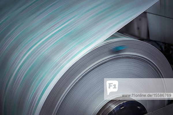 Moving food packaging in printer in print factory