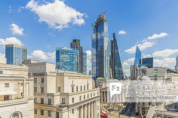 Elevated view of the City of London skyline  London  England  United Kingdom