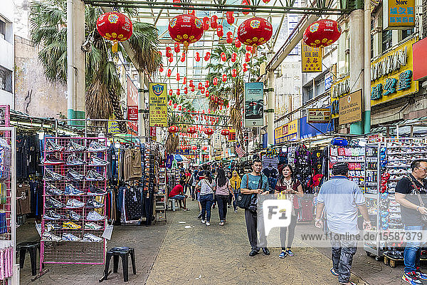 Petaling Street Market in Chinatown in Kuala Lumpur  Malaysia  Southeast Asia