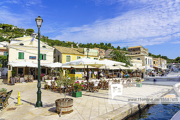 The pretty town of Gaios the main port and harbour on the island Paxos Ionian Islands Greek Islands Greece