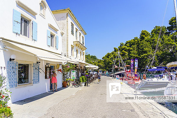The pretty town of Gaios the main port and harbour on the island Paxos Ionian Islands Greek Islands Greece