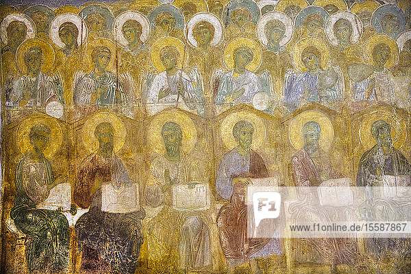 Original frescoes St. Demetrius Cathedral built between 1194 and 1197 UNESCO World Heritage Site Vladimir Russia