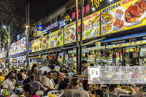 Jalan Alor Night Food Market in Kuala Lumpur  Malaysia  Südostasien