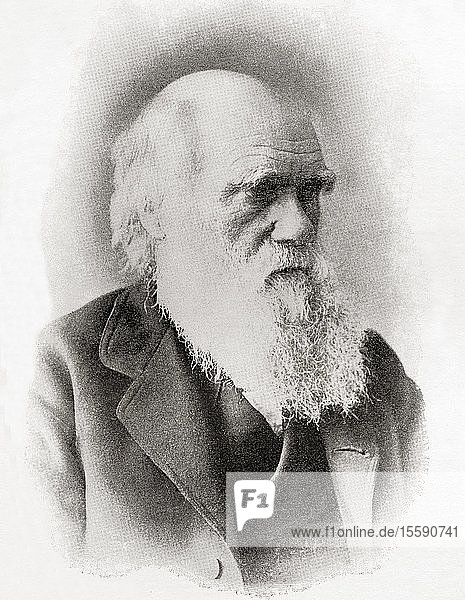 Charles Robert Darwin  1809 â€ 1882. Englischer Naturforscher. Aus der International Library of Famous Literature  herausgegeben um 1900.