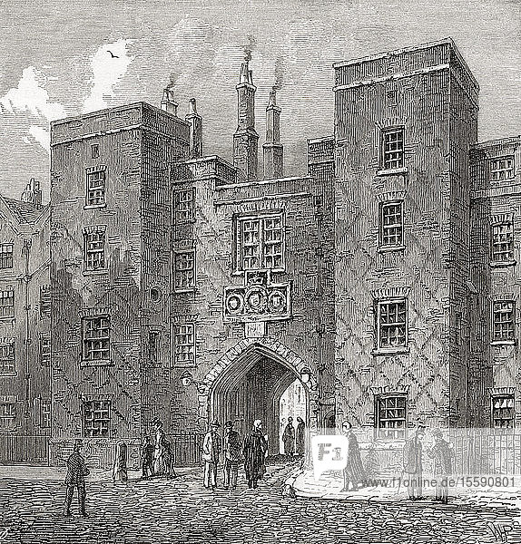 The Chancery Lane Gate of Lincoln's Inn  London  England  seen here in the 19th century. From London Pictures  published 1890