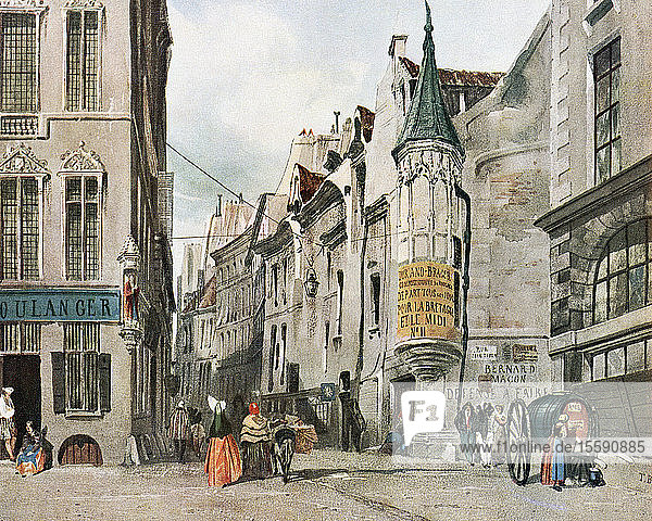 La Rue Jean Tison  Paris  France in the 19th century. From L'Illustration  published 1936.