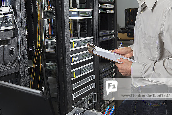Network engineer documenting configuration