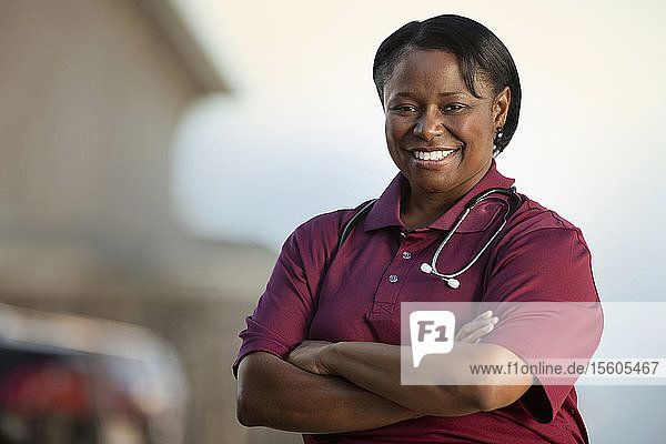 Portrait of a smiling female nurse