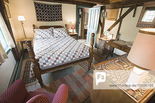Interiors of bedroom in inn