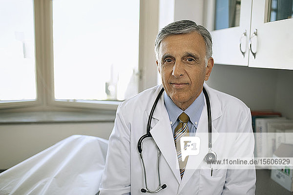 Portrait of a serious senior doctor