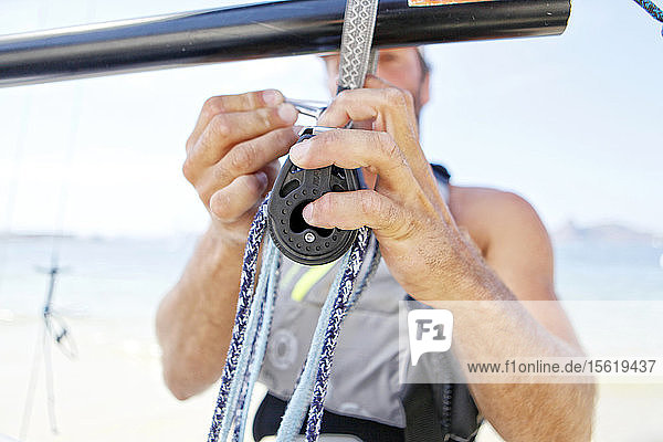 Rio de Janeiro Olympic Test Event - F?�d?�ration Fran?�aise de Voile. 2015 Aquece Nacra 17 Besson Riou.