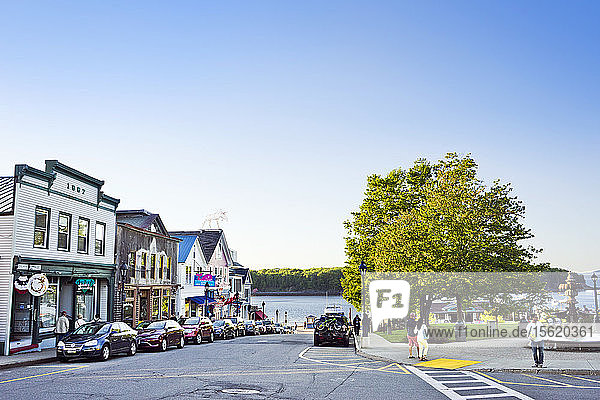 Main Street and Agamont Park  Bar Harbor  Maine
