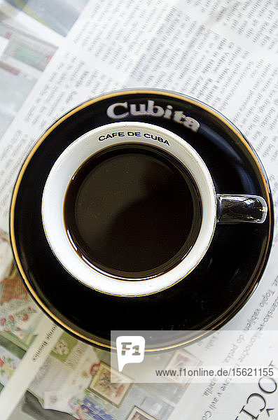 Eine Tasse Cubita-Kaffee  ein Produkt des kubanischen Nationalstolzes.