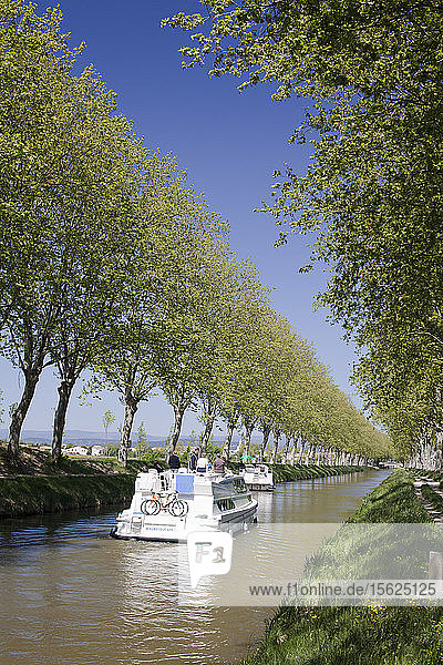 Barges On The Canal Du Midi In Spring