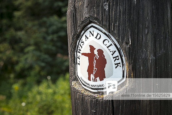 Das offizielle Siegel des Lewis and Clark Trail in der Nähe von Orofino  Idaho